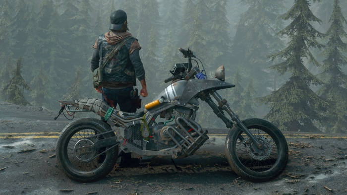 Deacon St. John from Days Gone with his motorcycle