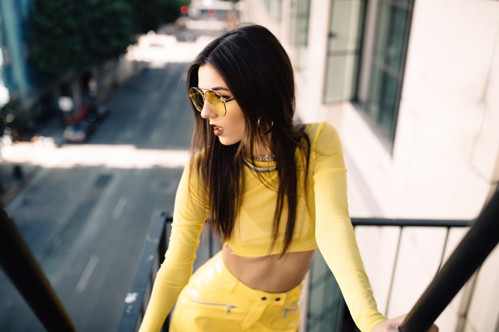 Victoria Justice in Yellow Outfit