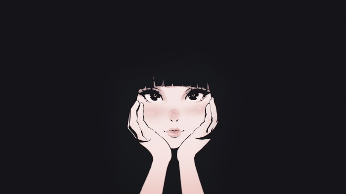 Illustration of a girl with black hair