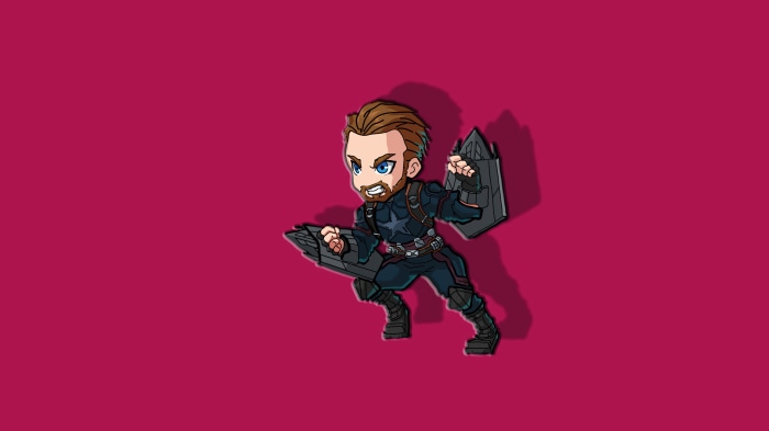 Captain America from Marvel Comics in minimalist art style