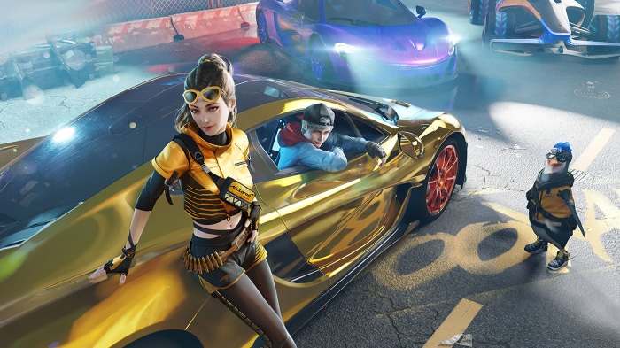 Garena Free Fire characters with McLaren cars