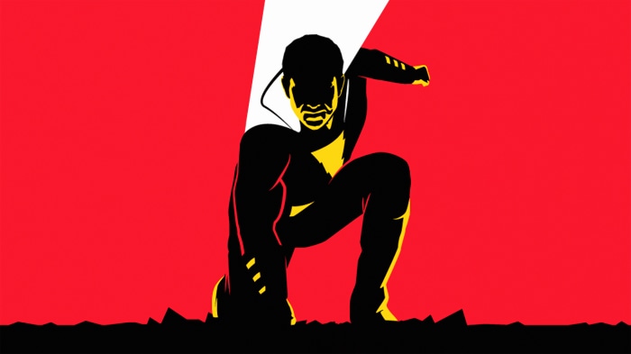 Shazam from DC Comics, minimalist artwork