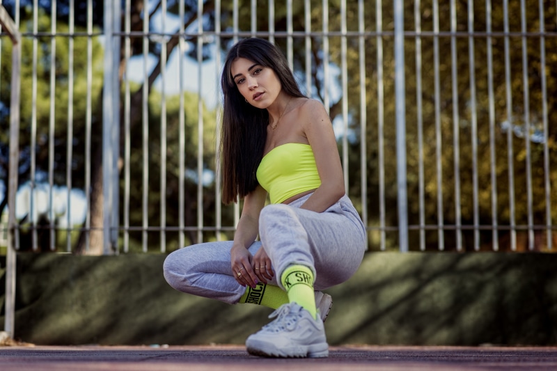 Tania Lopez posing in athletic wear