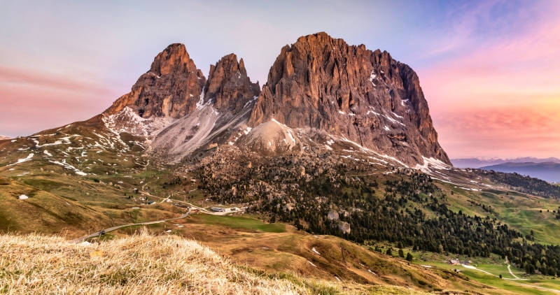 Dolomites Mountains in Italy at Sunset