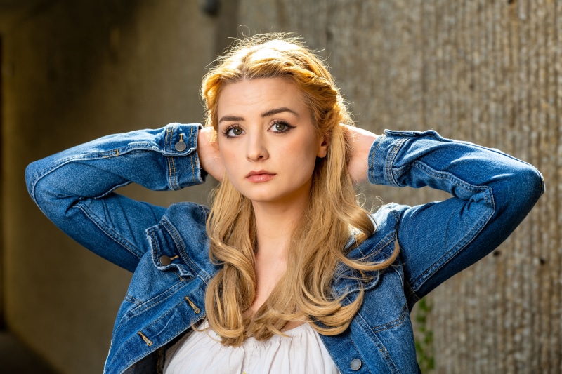Alexandra Marie in Denim Jacket
