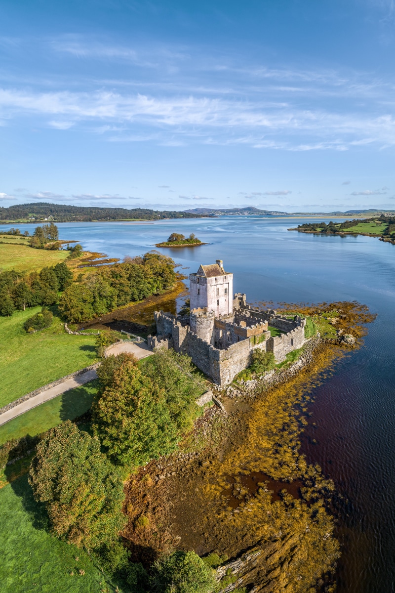 Doe Castle aerial view in Ireland