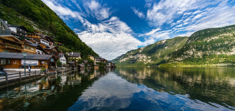 Hallstatt Village on Lake in Austrian Alps