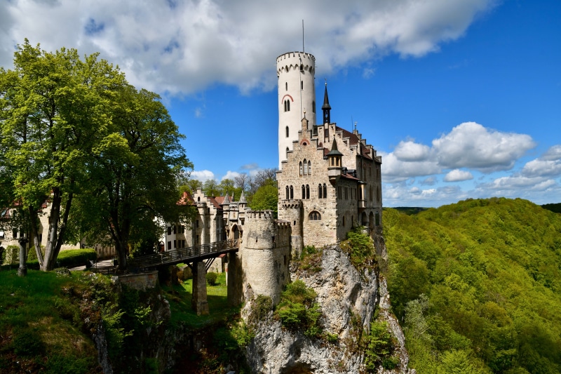 Lichtenstein Castle on a rocky crag in Germany
