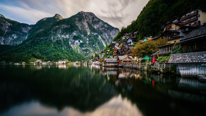 Hallstatt, Austria: Mountains, Lake, and Houses
