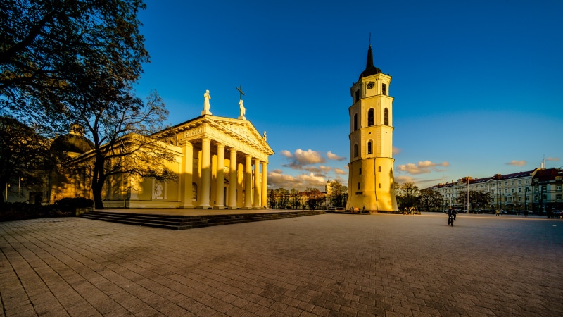 Vilnius Cathedral Square with Bell Tower and Cathedral