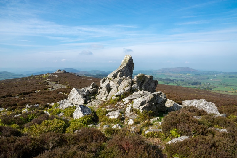 Stones on a hill in Shropshire, England