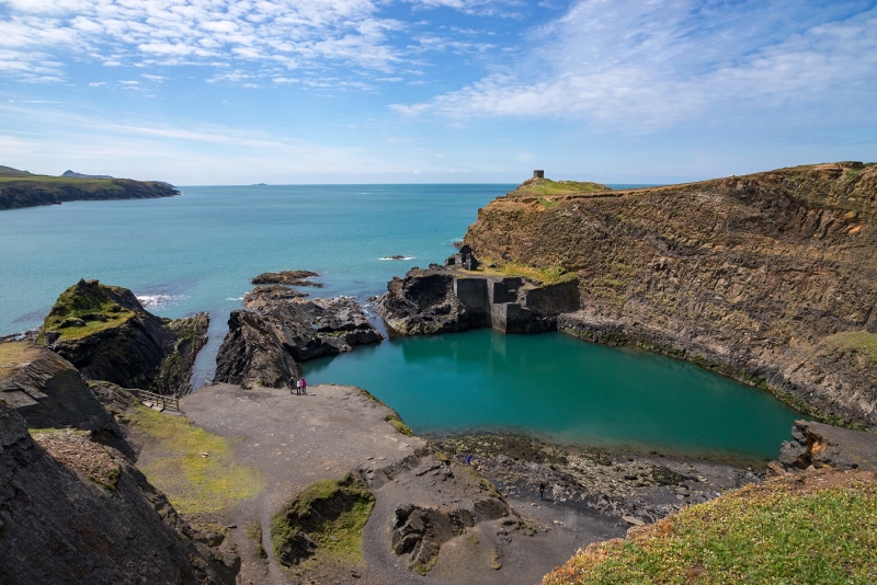 Abereiddy Quarry and Coastline in Wales
