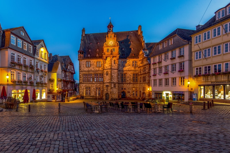 Marburg Town Square at Dusk, Germany