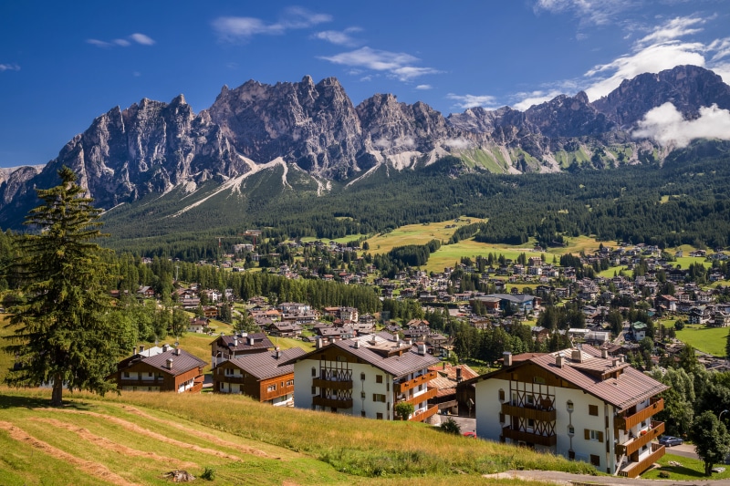 Houses in the Dolomites, Italy