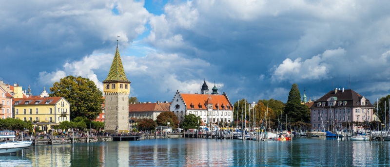 Lindau, Germany Harbor with Mangturm Tower