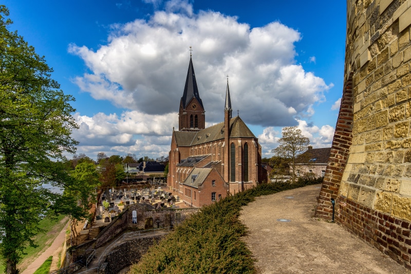 Church and cemetery in Kessel, Netherlands