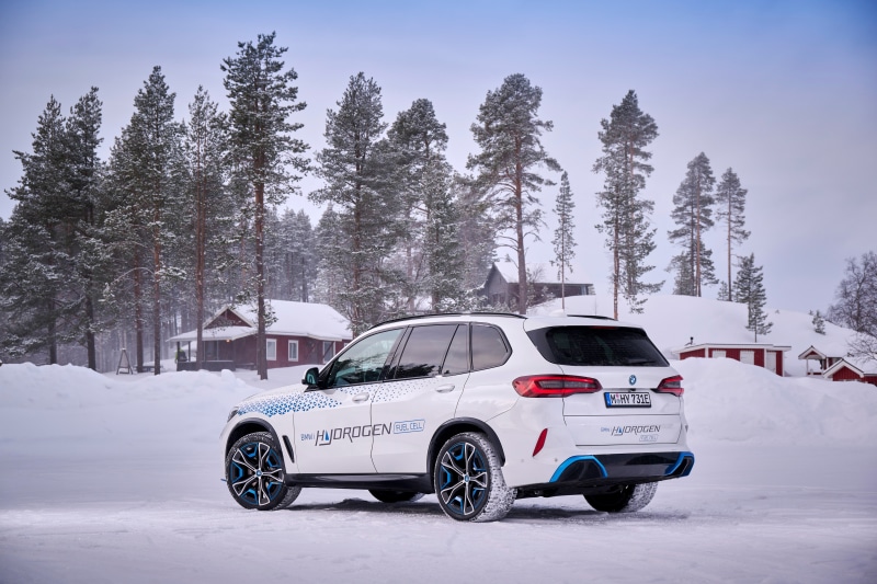 BMW iX5 Hydrogen Fuel Cell Crossover in Snow