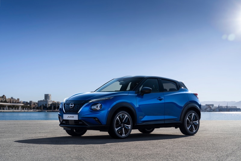 Blue Nissan Juke Hybrid Crossover