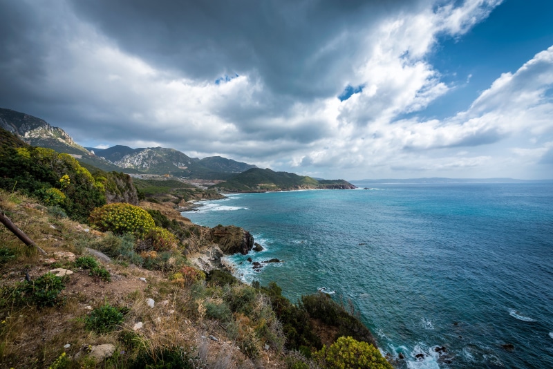 4K Sea and Mountains in Nebida, Italy