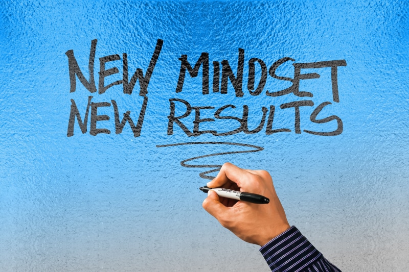 New Mindset New Results handwritten text