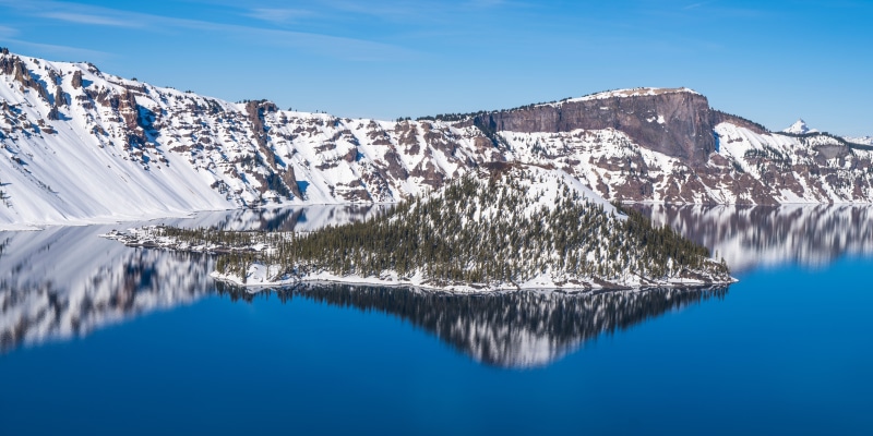 Crater Lake National Park Panorama with Island