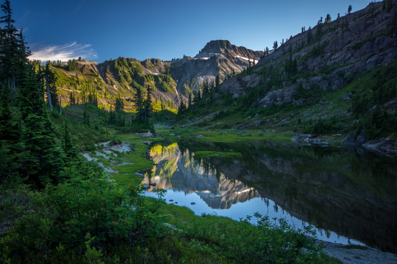 Mountains and Lake Scenery in Whatcom, USA