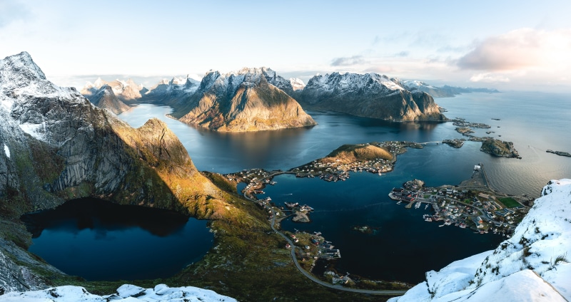 Norway Lofoten Mountains from Above
