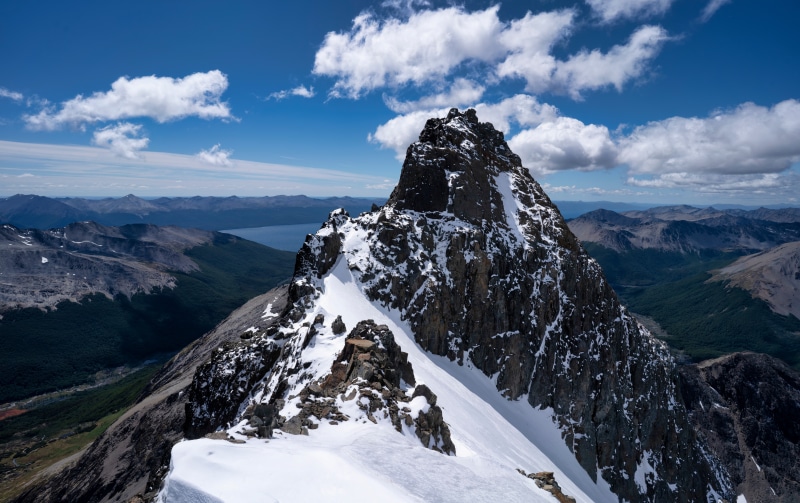 Snow-capped mountain peak in Patagonia, Argentina
