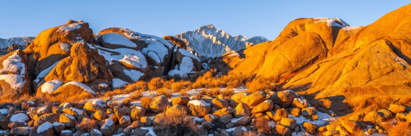 Alabama Hills Panorama with Snow-Capped Mountains