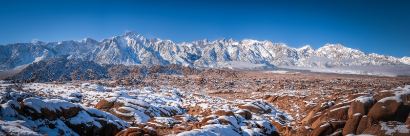 Alabama Hills Mountains Panorama with Snow