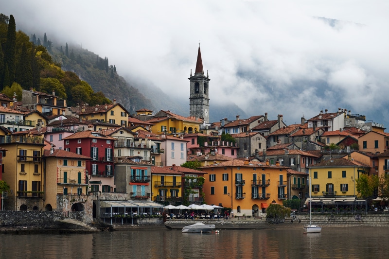 Varenna, Lake Como, Italy with Church Tower