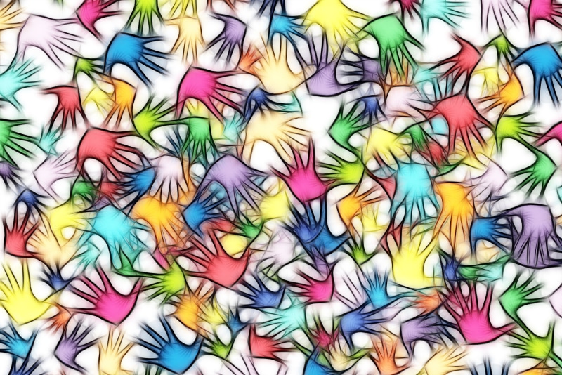 4K Many Hands Texture Abstraction
