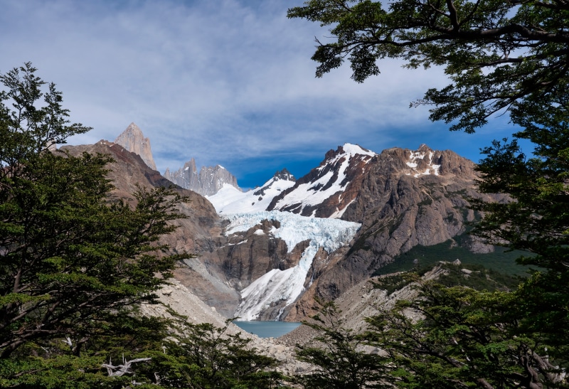 Patagonia Argentina Mountains Glacier Lake Trees