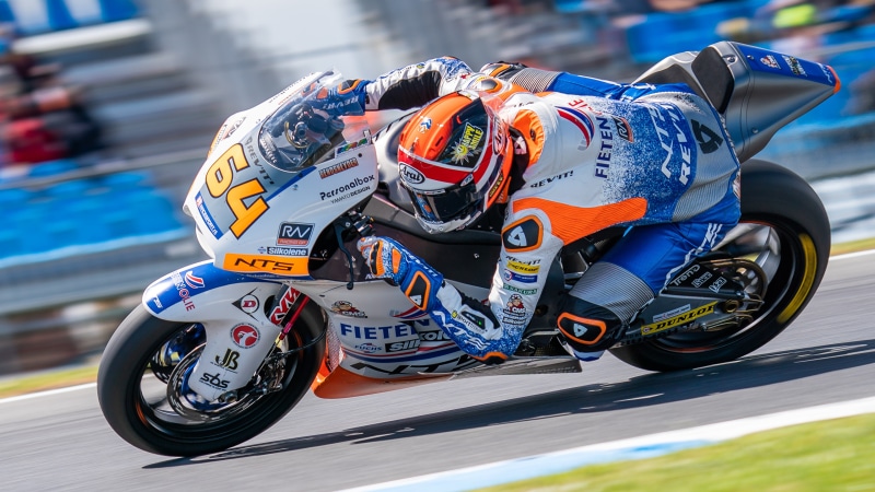MotoGP Racer 64 on a Motorcycle