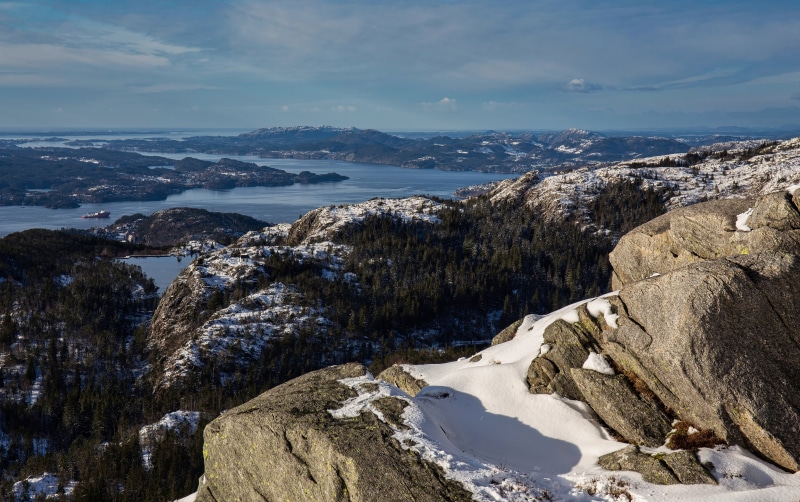 4K Hordaland Norway Mountains Fjord Crag