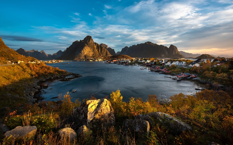Reine Village, Lofoten, Norway Mountains Scenery