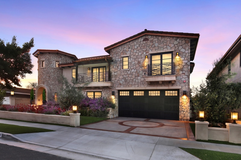 Stone Mansion with Garage in Los Alamitos, California