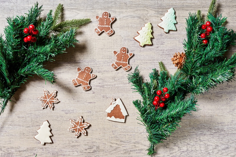 Christmas Cookies and Spruce Branches