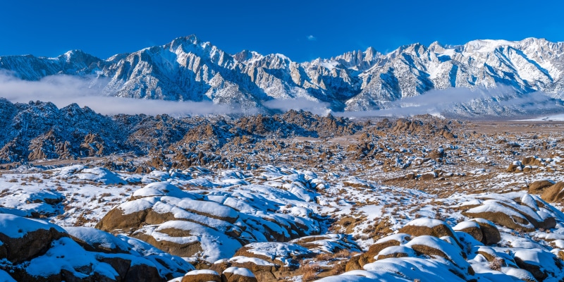 Alabama Hills California Mountains Snow Panorama
