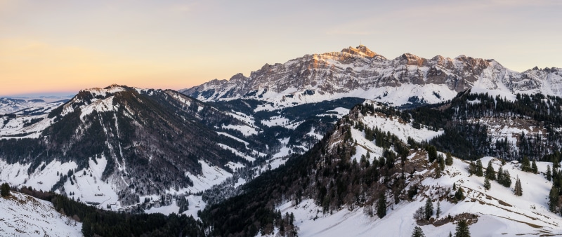 Kronberg Mountain Panorama in the Alps, Switzerland