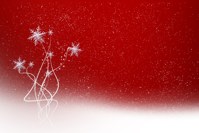 Christmas snowflakes on red background
