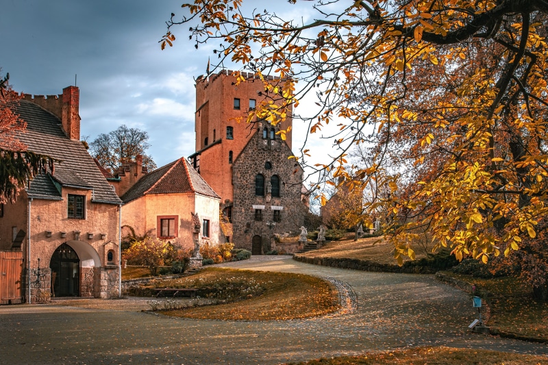 Roseburg Castle in Germany during Autumn