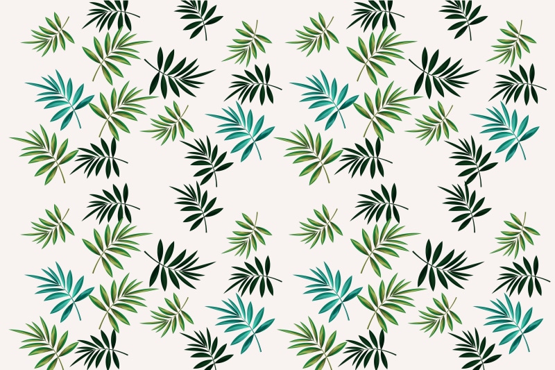 Many green and teal palm leaves texture