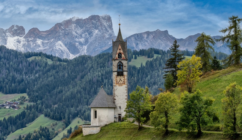 Church in La Valle, Italy, Alps Mountains