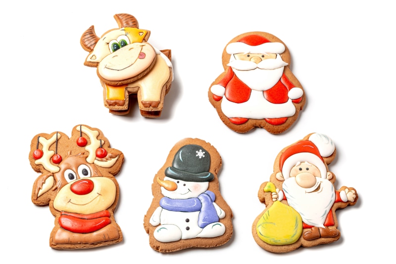 Christmas Cookies: Bull, Santa Claus, Reindeer, Snowman