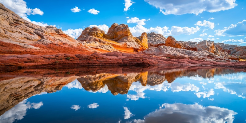 White Pocket, USA, with reflection in water
