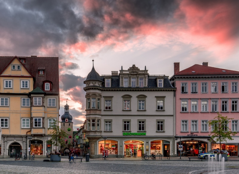Coburg, Germany Town Square at Dusk