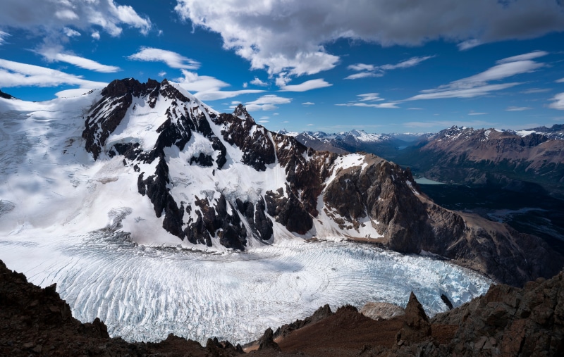4K Patagonia Argentina Mountains Glacier Sky Clouds Snow