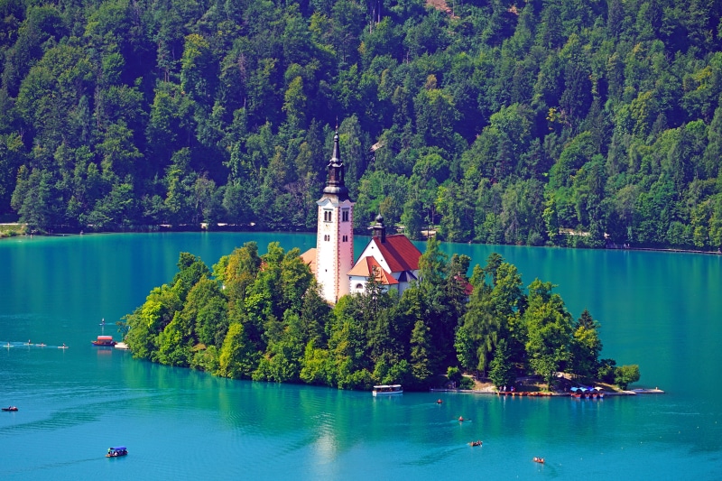 Bled Island Church in Lake Bled, Slovenia