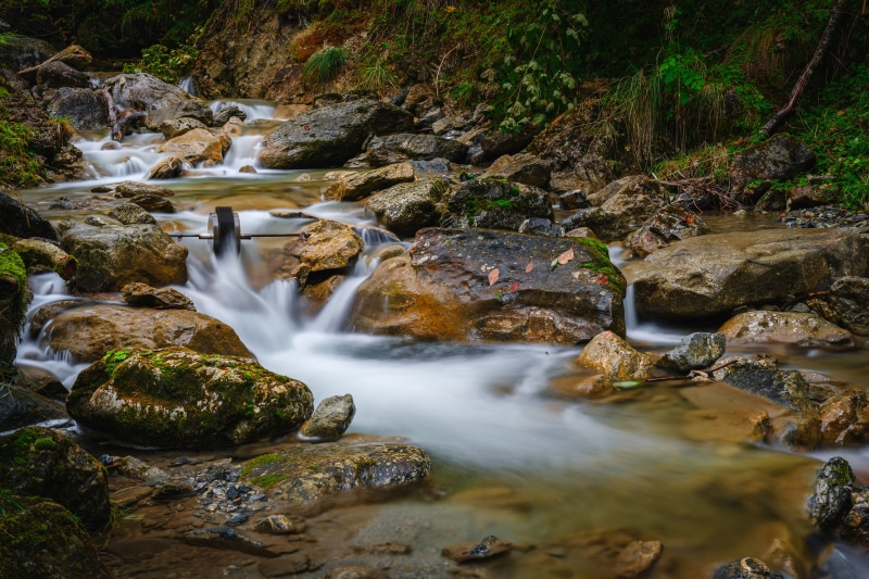 Stones and stream in Gryon, Switzerland